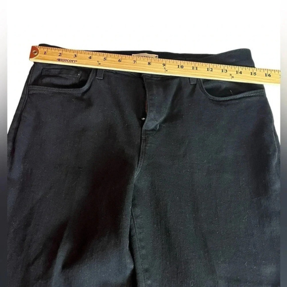 L'AGENCE High Rise Slim Cropped Jeans Black Contemporary Raw Hem Size 29 - Picture 11 of 13